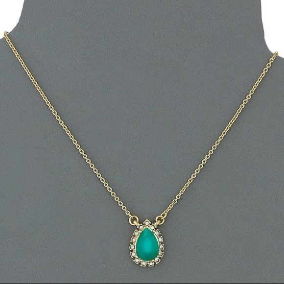 Kate Spade ♠️ NWT Teal Tear Drop Pendant Necklace - Picture 3 of 6